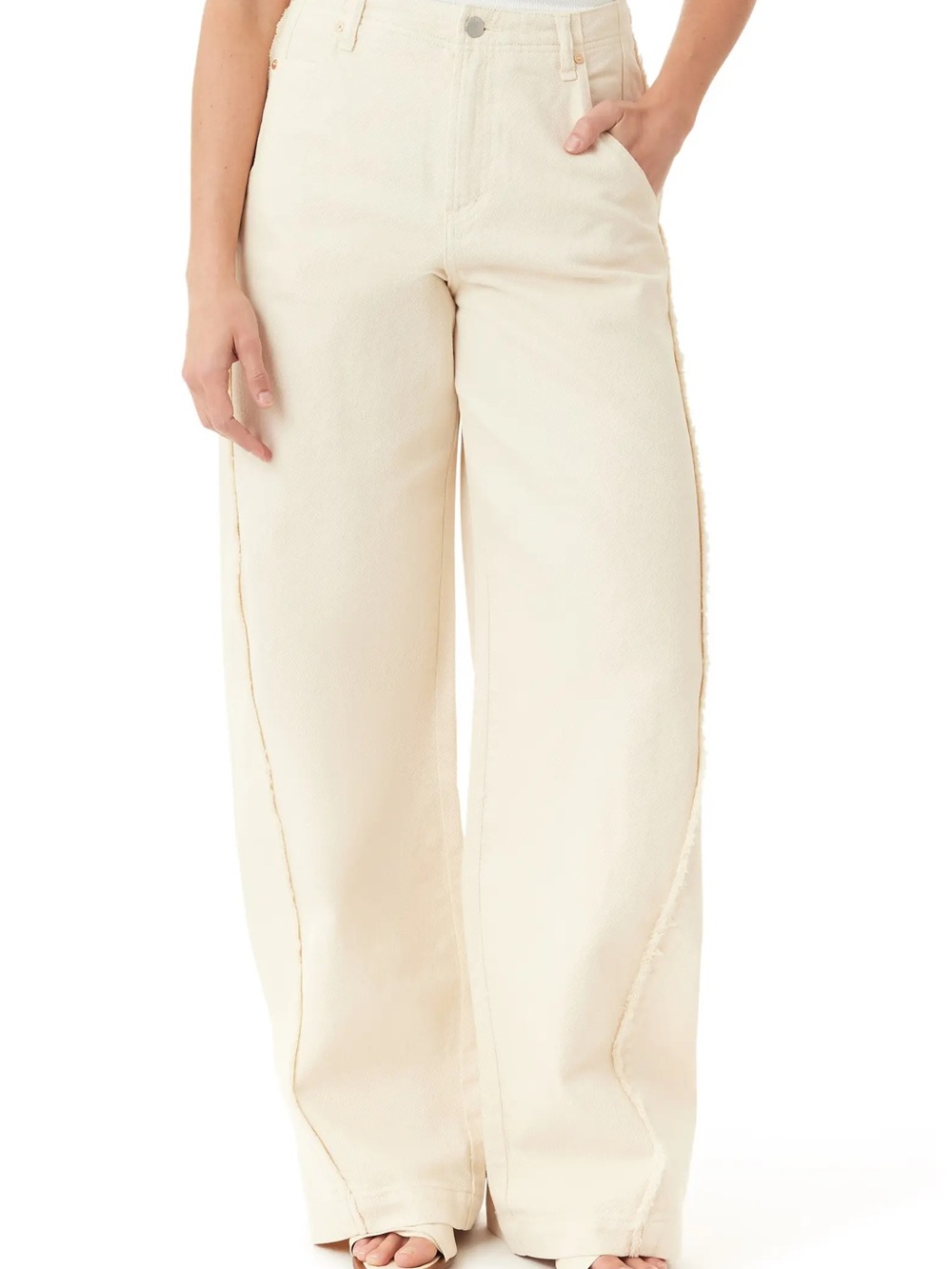Habitual Cream Wide-Leg High-Rise Jeans